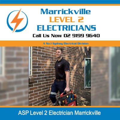 ASP level 2 electrician with tool bag outside the building in Marrickville